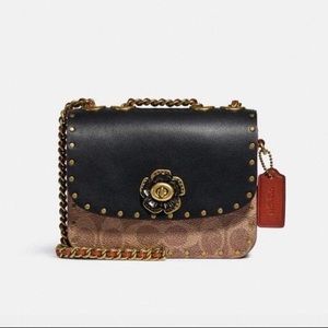 Madison Mini Shoulder Bag 16 In Canvas With Rivets